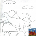 Drobė ant porėmio su pie&scaron;iniu 25x25cm - drobė+dažai+tept. Dinozauras, Kinija