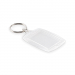 Klasikinis akrilinis raktų pakabukas su popieriniu įdėklu. Vidiniai matmenys - 4,1 x 2,7 cm