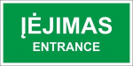 Informacinis lipdukas ''ĮĖJIMO VIETA'' ženklas 75x150mm