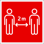 Lipnus ženklas 12x12 cm LAIKYKITĖS ATSTUMO