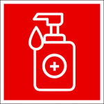 Lipnus ženklas 12x12 cm DEZINFEKANTAS