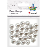 Dekoracija rankdarbiams "Perlai" 12mm, 20g balti, veriami TITANUM