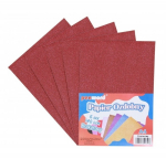 Blizgus kartonas PENWORD 140g, A4/5vnt. rinkinys, raudonas
