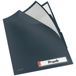 Vokelis Leitz COSY A4 3 dalių, L tipo, pilkas, neskaidrus (pak.-3 vnt)