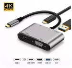 USB C adapteris SINYICG 4in1: VGA, HDMI, USB C, USB 3.0