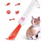 Lazerinis žaislas katėms, USB įkrovimas, baltas, 5 ra&scaron;tai