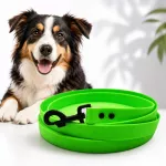 Treniruotės pavadėlis Nelson-X Biothane PVC, 5 m x 2,5 cm, žalias
