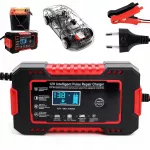 Akumuliatoriaus įkroviklis su LCD, 12V 6A, su remontavimo funkcija, motociklams