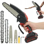 Mini grandininis pjūklas 6+4", belaidis, 2x be&scaron;epetėliai akumuliatoriai