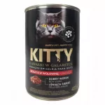 Drėgnas kačių maistas Kitty su jautiena drebučiuose 415g