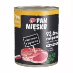 &Scaron;unų konservai Pan Mięsko ADULT su kiauliena ir ėriena, 800 g