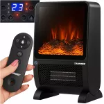 Elektrinis židinys 2000W su keraminio liepsnos efekto krosnele ir pulteliu