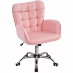 Ergonomi&scaron;ka pasukama kėdė su ratukais, reguliuojamas auk&scaron;tis, rožinė