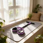 Atsparumo juosta su pedalais, daugiafunkcė, violetinė
