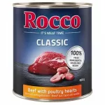&Scaron;unų konservai Rocco Classic su jautiena ir pauk&scaron;tienos &scaron;irdelėmis, 800 g