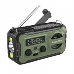 Ne&scaron;iojama radija Kruger&Matz su saulės įkrovimu, 10000 mAh baterija, SOS funkcija ir žibintuvėliu