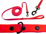 Pavadėlis &scaron;unims i&scaron; Biothane PVC, 2 m, 16 mm, raudonas, atsparus vandeniui