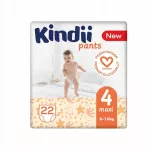 Sauskelnės Kindii Maxi 4 (9-15 kg), 22 vnt.