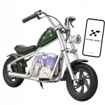 Elektrinis motociklas HYPER GOGO CRUISER 12 PLUS su programėle, žalias
