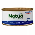 &Scaron;lapias kačių ėdalas NATUA, tunas su a&scaron;tuonkojais drebučiuose, 85 g