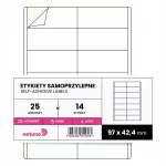 Lipnios etiketės spausdintuvui, A4, 97x42,4 mm, 14 vnt., 25 lapai, baltos