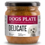 &Scaron;unų konservai Dogs Plate DELICATE jautriems &scaron;unims su triu&scaron;iena, 360 g
