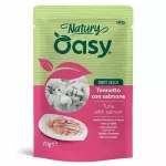 &Scaron;lapias kačių ėdalas Oasy NATURY, tunas su la&scaron;i&scaron;a drebučiuose, 70 g