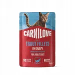 &Scaron;lapias kačių ėdalas Carnilove su upėtakiu ir ežiuole, 85 g