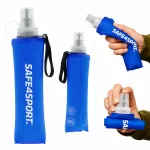 Sulankstomas mink&scaron;tas bėgimo buteliukas su rankena, 250 ml, mėlynas