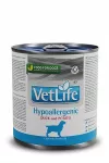 &Scaron;unų ėdalas Vet Life Hypoallergenic su antiena ir bulvėmis, 300 g konservas