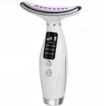 Kaklo ir veido stangrinamasis masažuoklis su 7 LED, vibracija ir &scaron;ildymu
