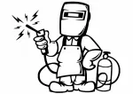 Lipdukas be fono &bdquo;Welder Welding&ldquo;, 15 x 17,8 cm, automobiliui, &scaron;almui, ne&scaron;iojamajam kompiuteriui