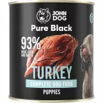 &Scaron;unų konservai John Dog Pure Black Puppy su kalakutiena, 800 g