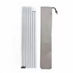 Teleskopinės palapinės stulpai, 16 mm, 2 m, 8 vnt., su krep&scaron;iu, baltai pilki