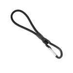 Elastingas bungee trosas su karabinu, juodas, lauko palapinėms