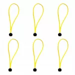 6 vnt. 3 mm x 15 cm geltonos stiprios gumos virvelės tentams