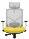 Ergonominė biuro kėdė Hell's Chair HC-1052 Plus, pilkai geltonos spalvos, audinys