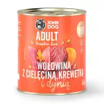 &Scaron;unų konservai John Dog su jautiena, ver&scaron;iena, krevetėmis ir moliūgu, 800 g