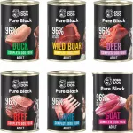 &Scaron;unų ėdalas John Dog Pure Black, įvairių skonių, 6 x 400 g