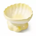 Keraminis dubenėlis su paauk&scaron;tinimu katėms ir &scaron;unims Shell, geltonas, 600 ml