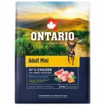 Sausas pa&scaron;aras mažų veislių suaugusiems &scaron;unims Ontario su vi&scaron;tiena ir saldžiomis bulvėmis, 2,25 kg