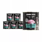 &Scaron;unų konservai su kengūriena, 6x800g, John Dog Pure Black Special Edition