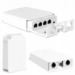 Tinklo stiprintuvas POE, 4 x RJ45, IP55, 10/100 Mbps, 30W, VLAN, i&scaron;orinis, tinklo kameroms