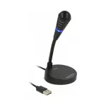 USB mikrofonas su stovu ir lietimu valdomu nutildymu Delock