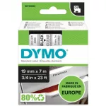 Lipni juostelė DYMO D1 45800, 19 mm, permatoma su juodu tekstu