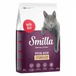 Sausas ėdalas sterilizuotoms katėms Smilla su jautiena, 2 x 10 kg
