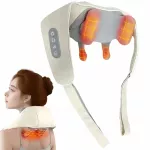 Kaklo masažuoklis SHIATSU su &scaron;ildymu, 1800mAh, pečiams ir kūnui