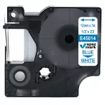 Etiketės juostelė DYMO D1 45014, 12 mm x 7 m, balta/mėlyna