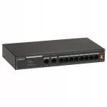 Tinklo jungiklis Dahua SF1010LP, 8x PoE, 2x uplink, 65W, IP kameroms, EXTEND režimas
