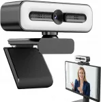Internetinė kamera HD 1080P su privatumo dangteliu ir automatiniu fokusavimu